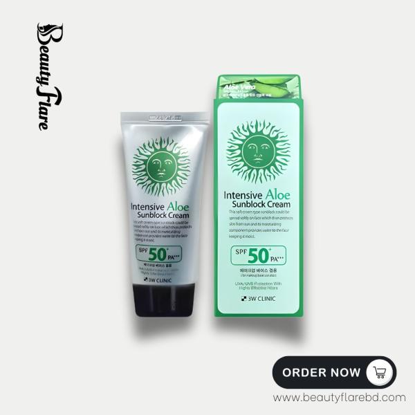 3W Clinic Intensive Aloe Sunblock Cream SPF 50+ PA+++ 70ml